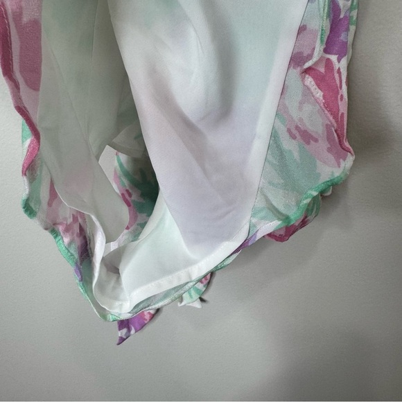 Lovers + Friends Revolve Jill Pastel Floral Print Flutter Sleeve Belted Romper - Picture 8 of 13